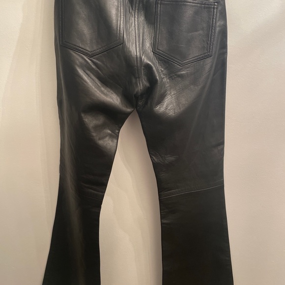 HOT, SEXY, BARNEYS NEW YORK ORIGINAL LEATHER super low rise button front flare - Picture 11 of 12